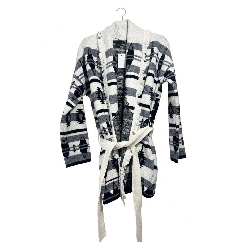 Aztec Western Print Sweater Cardigan L Womens Boho Southwestern Winter Warm New